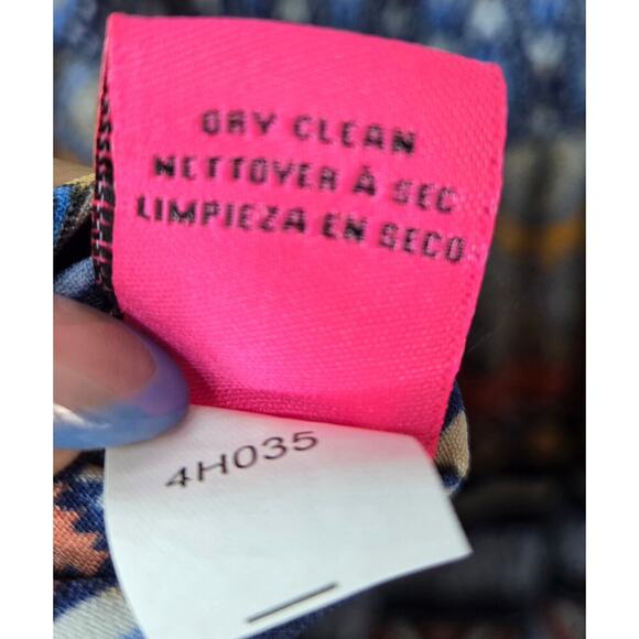 Betsey Johnson Dress Womens 8 Peasant Smocked Waist Boho Aztec - Picture 7 of 8